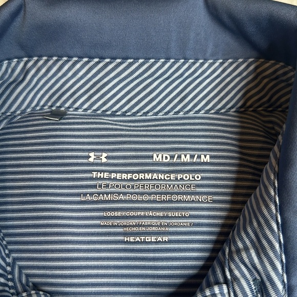 Men's Polo White/Blue Stripped - Picture 2 of 5